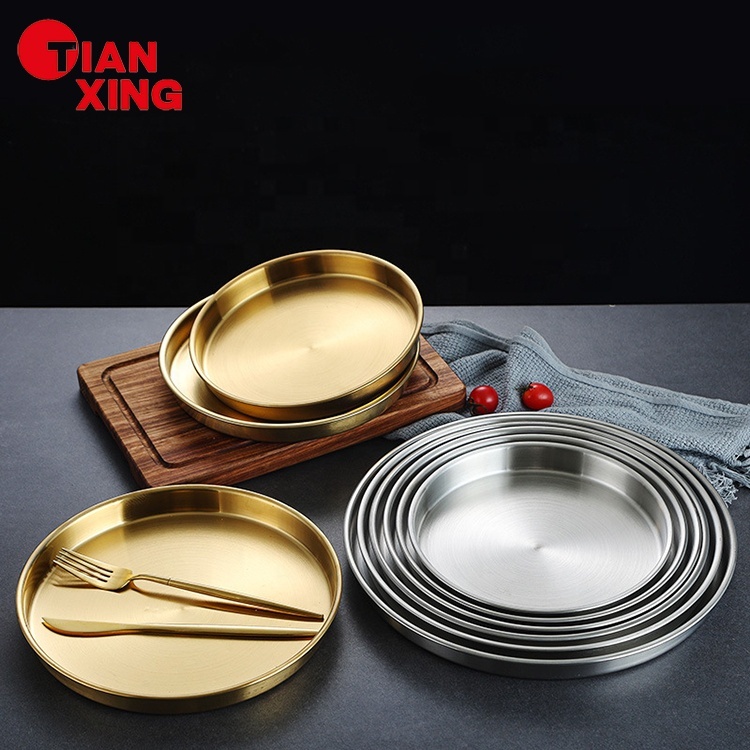 Luxury Gold Stainless Steel Dinner Plates