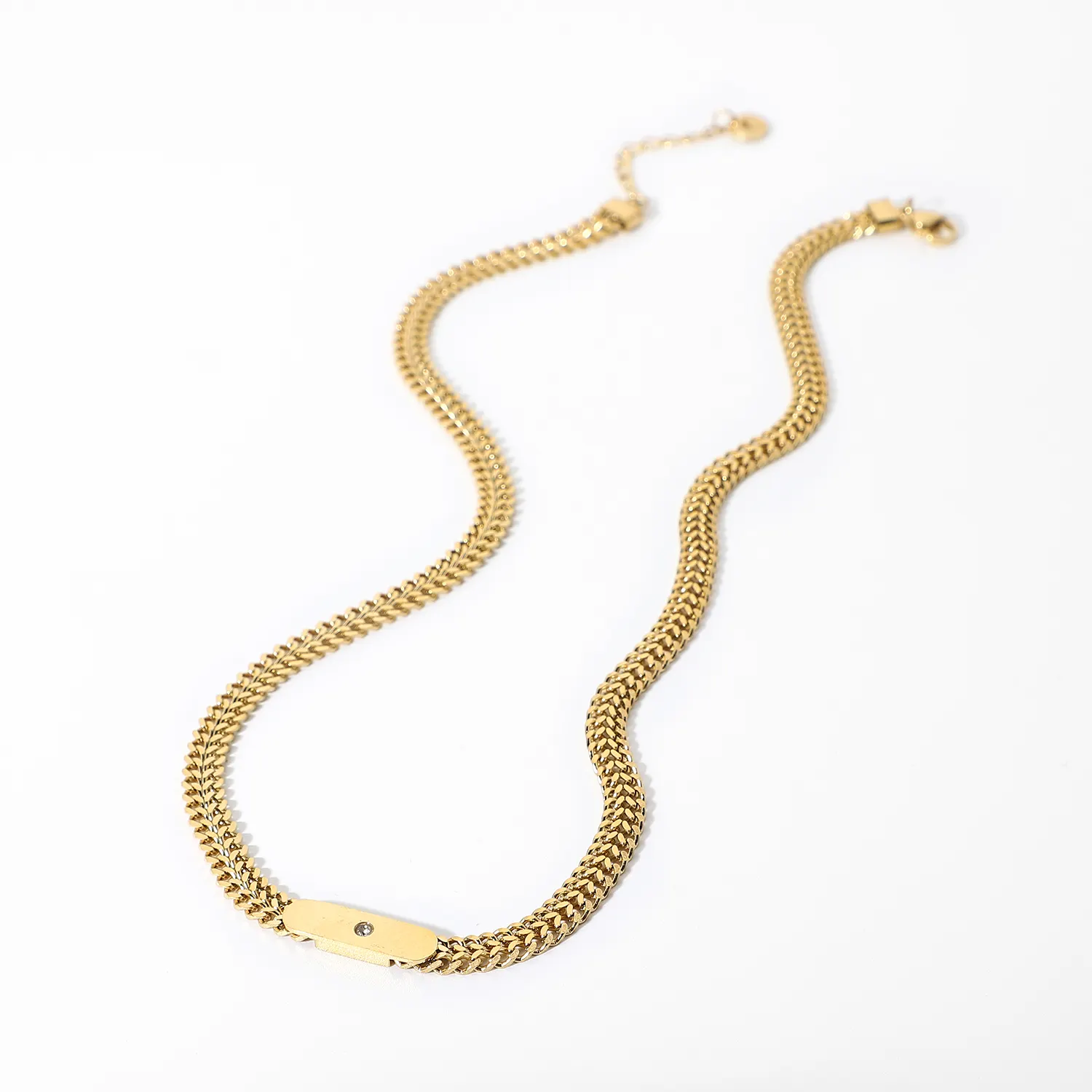 Nieuwe Waterdichte Brede Dikke Unieke 14K Gold Bezoedelen Gratis Rvs Chunky Cubaanse Link Chain Choker Ketting Goud Voor vrouwen