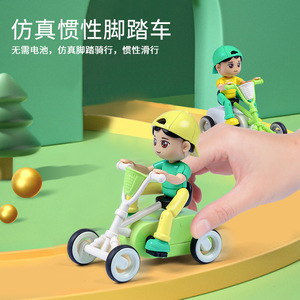 12 件装卡通四轮自行车塑料摩擦动力迷你车玩具儿童回力车 - Product Image 2