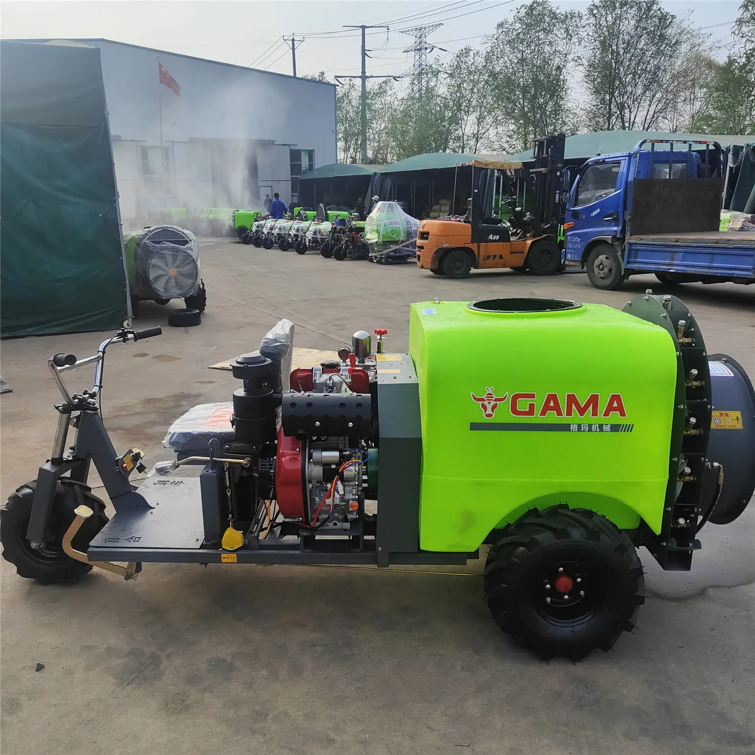 Pulverizador autopropulsado agrícola de 500 litros, máquina pulverizadora de ruedas para huerto y granja