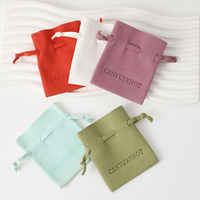 Sacs de pochette à bijoux en microfibre écologique avec logo personnalisé, pochette d'emballage de haute qualité pour collier et boucles d'oreilles, sac à cordon pour bijoux