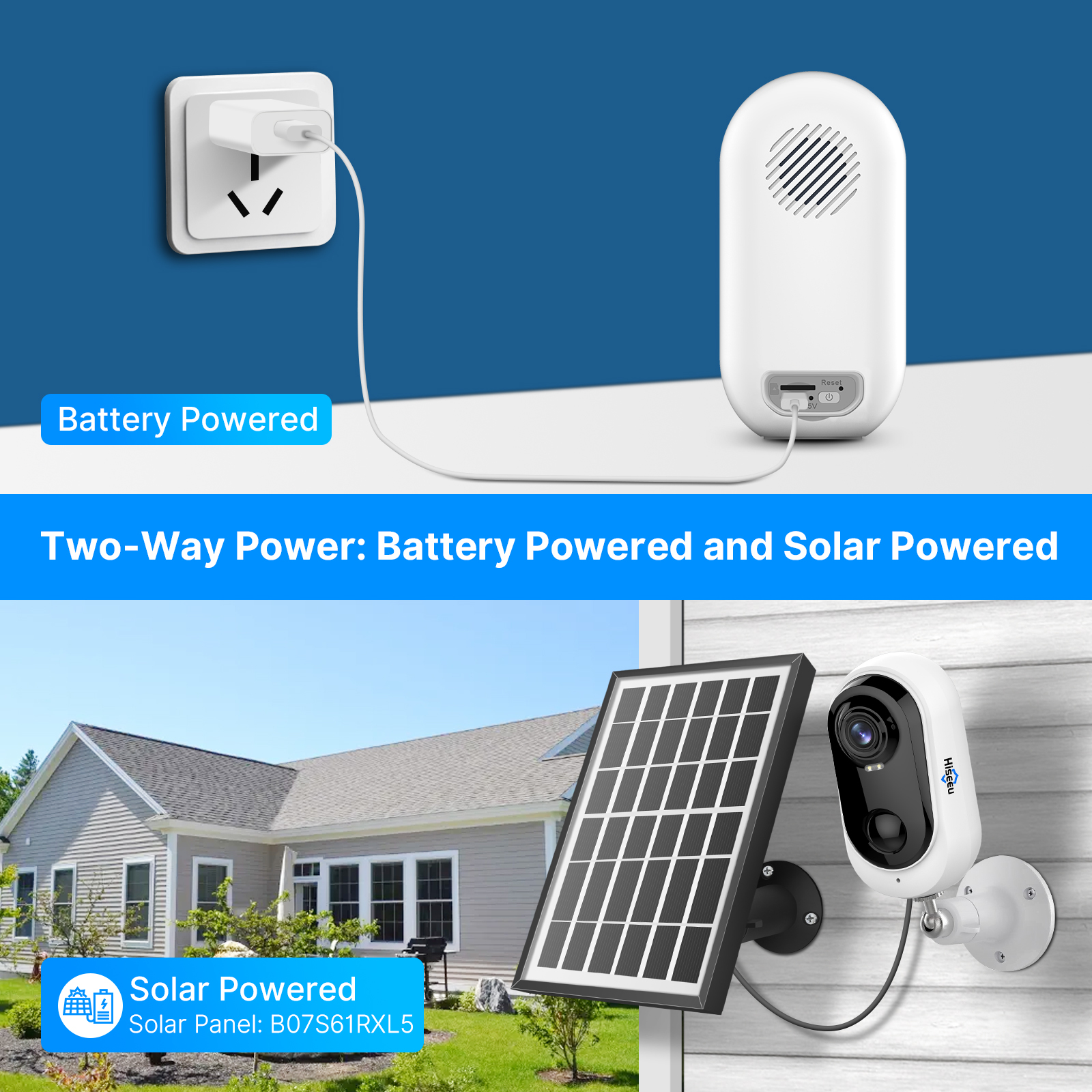 Hiseeu 1080P Battery Solar Powered Cameras Cctv Solar Camera Wifi Home Security Surveillance Ip Camara Wireless Outdoor Indoor · image 5