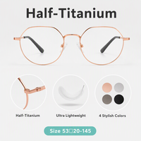 Monturas de Gafas Ópticas Ovaladas de Titanio Ultraligeras para Mujer, Equipadas con Lentes Transparentes de PC, Gafas de Moda para Uso Diario