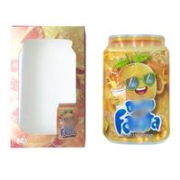 Nouvelles pochettes Mylar anti-odeur de 0,125 oz avec boîte, découpées sur mesure en forme de canettes de soda, avec fenêtre, ensemble d'emballage en boîte