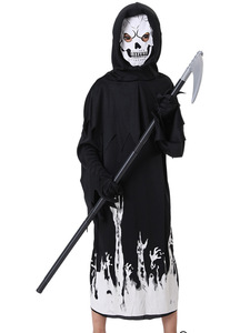 2025 Halloween niños fantasma vestido-vampiro juego de rol niños <span class=keywords><strong>disfraces</strong></span> de Halloween gafas brillantes y hoz capa negra larga - Product Image 3
