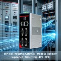 Gateway Industrial para Riel DIN 4G LTE Cat1 RS485 Modbus RTU a TCP MQTT Transparente TCP UDP Riel de 35mm