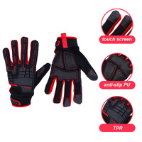 Gants de travail de sécurité industriels TPR à doigts entiers pour mécaniciens, antidérapants, anti-chocs, robustes, compatibles écran tactile