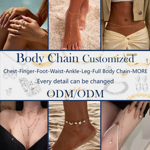 Fábrica de <span class=keywords><strong>China</strong></span> personalizada Sexy pecho dedo pie cintura tobillo pierna cuerpo completo cadena aleación de acero inoxidable vientre cuerpo cadenas joyería - Product Image 6