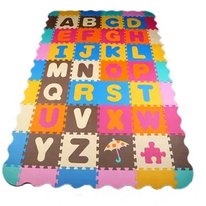 Kids EVA schuim vloer puzzel mat met insert nummers alfabet dieren