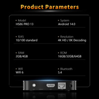 OEM/ODM Android TV BOX HS86 PRO 13 RK3528 Quad-Core 4k Android TV Box 2.4G/5G Dual Wifi6 BT5.4 Set-Top Box para Propietarios de Marcas