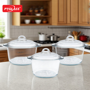 Ollas de Vidrio de Borosilicato Alto Pyglass con Tapa de Vidrio para Uso Diario, Aptas para Cocina, Resistentes al Fuego <span class=keywords><strong>y</strong></span> al <span class=keywords><strong>Horno</strong></span>, Aptas para Congelador - Product Image 5