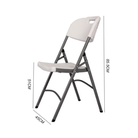 Table et chaises pliantes en résine plastique pliable empilable pour banquet de mariage, événement, extérieur, couleurs blanches