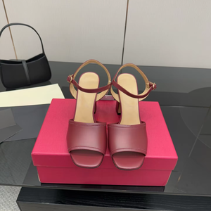 Square-Toe Platform Wedding Shoes with <b>Back</b> Straps for Office & Outdoor Use Summer/Autumn Evergreen Waterproof Design - Product Image 1