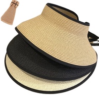 Chapeau de créateur de luxe tendance entièrement personnalisable en papier de couleur unie de haute qualité chapeau de soleil à visière de paille en vrac pour fille