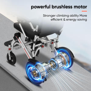 Silla de ruedas eléctrica ligera sin escobillas, silla de ruedas eléctrica plegable portátil de viaje de tamaño pequeño - Product Image 5