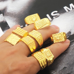 Anillo de Boda de Diamantes de 24K para Mujer, Nuevo, Chapado en Oro, con Circonita, Estilo Clásico - Product Image 1