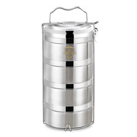Isolierte 304 Edelstahl Mehrschichtige Große Kapazität Auslaufsichere Tragbare Bento-Lunchbox Form Warmhalte-Lebensmittelbehälter