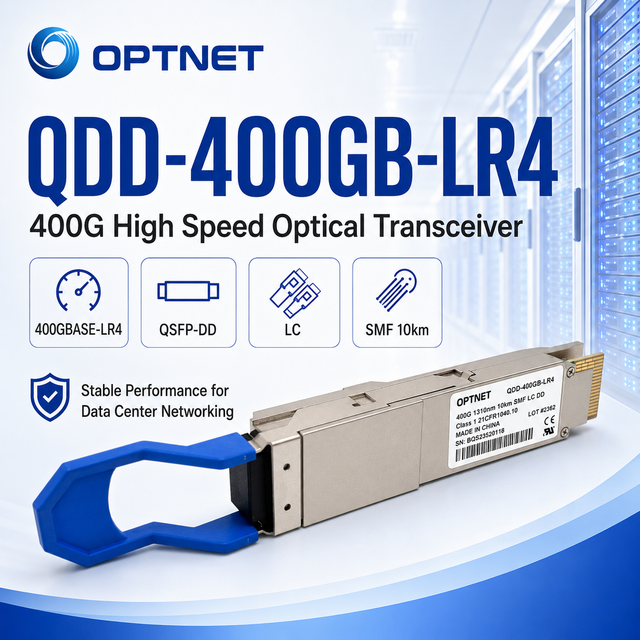 OEM Compatible 400GBASE-LR4 LC SMF 10km Data Center Network QSFP-DD 400G LR4 Optical Transceiver Module