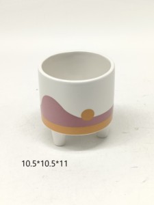 Maceta de Porcelana <span class=keywords><strong>Europea</strong></span> Moderna, Grande, Transpirable y Versátil, con Diseño Minimalista de Dibujos Animados y Plantas Verdes, Personalizable - Product Image 6