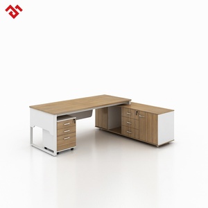 Bureau d'angle de direction moderne blanc au design contemporain - Product Image 3