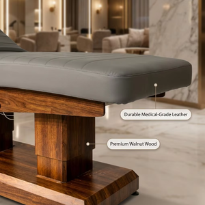 Wholesale Factory Direct 4 Motors Electric Beauty Facial <b>Bed</b> Heavy Duty Walnut Base Salon Massage Table for High-<b>End</b> Spa & Skin - Product Image 5