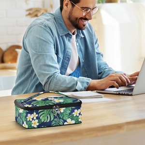 Professional Promotional Outdoor Hawaiian Tropical Flower Print Insulated Thermal Cooler <b>Lunch</b> Bag for Kid Adults Food Delivery - Product Image 6