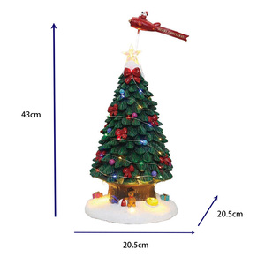 Árbol de Navidad con luz LED intermitente y función de avión en movimiento Escultura de resina Decoración <span class=keywords><strong>navideña</strong></span> - Product Image 2