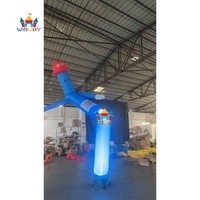 Danseur gonflable personnalisé avec souffleur intégré, lumière LED, étanche, multicolore, installation facile, divertissant pour l'extérieur