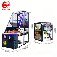 Machine de jeu de basket-ball commerciale pliable en métal avec distributeur de billets de loterie en option, jeu d'arcade à monnayeur en espagnol