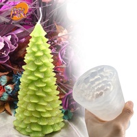 AK 3D-Weihnachtsbaum-Kerzenform Harzform Kreative Herzförmige Handgemachte DIY-Aromakerzen-Silikonform