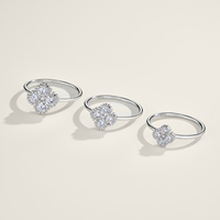 Bague en grappe de trèfles à quatre feuilles, bijoux fins, argent de haute qualité, bague minimaliste, moissanite VVS1 certifiée GRA, bague tendance