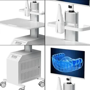 Medical Trolley Cart For Hospital Dental Clinic With Monitor Mount Oral Scanner Holder CPU Holder Box Nurse Mobile Workstation