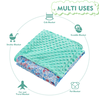 Couette personnalisée à pois en polyester Couverture pour bébé en bambou et minky Double couche Couvertures molletonnées pour nouveau-né