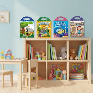 Livre d'autocollants DIY pour enfants : Développement de la concentration, amovible et réutilisable, livre silencieux pour l'entraînement à la concentration - Product Image 6