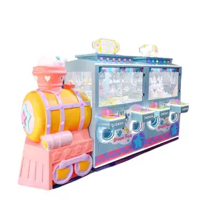 Sikke işletilen tren pençeli vinç makine Mini pençe makineleri yakalamak oyuncak peluş şeker vinç otomat