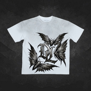 เสื้อยืดผู้ชายลายกราฟิกสตรีทแวร์ทรงโอเวอร์ไซส์ ตัดเย็บแบบครอป ไหล่ตก ผ้าหนา วินเทจ ล้างสีแบบแอซิดวอช - Product Image 2