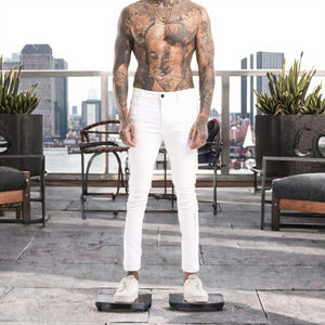 For Dropship Casual Breathable Mid Waist Woven 100% Cotton Straight <b>Stretch</b> <b>Denim</b> Jeans Custom Wholesale Men - Product Image 2