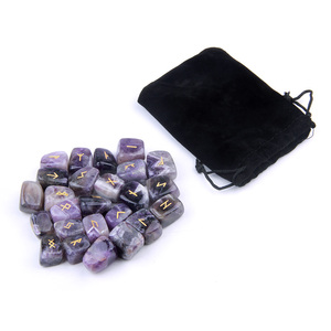 Đá quý tự nhiên thạch anh tím Viking <span class=keywords><strong>Rune</strong></span> Đá chữa bệnh Bộ - Product Image 4