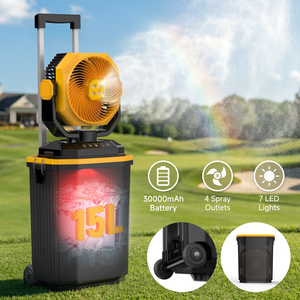 <span class=keywords><strong>Ventilateur</strong></span> sur roulettes rechargeable HY-8128W 30000 mAh pour camping extérieur, avec lumière nocturne et fonction Power Bank - Product Image 1