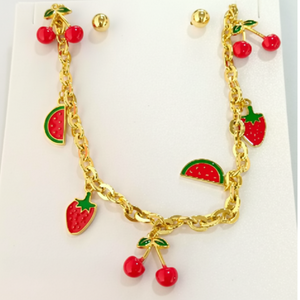 Set di gioielli da donna con motivo trapuntato con zircone e perla placcato in oro 18K per abiti da festa unici per regali - Product Image 1