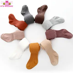 Trẻ Sơ Sinh Trẻ Mới Biết Đi Em Bé Liền Mạch Đan Có Gân Cotton Vớ Chân Quần Legging Mùa Thu Vớ Cho Bé Gái 0-6T