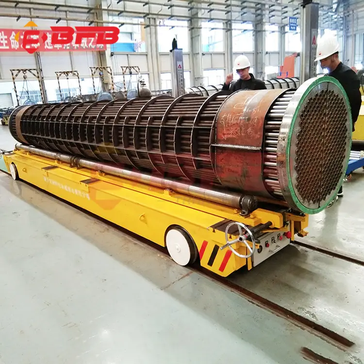 Dc Motor Afstandsbediening Plant Roller Metalen Towing Flatbed Trolley Met Wielen