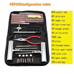 Kit de réparation de pneus Si Rui 24 46 62 pièces, ensemble d'outils de réparation de pneus sans chambre à air portable d'urgence - Product Image 5