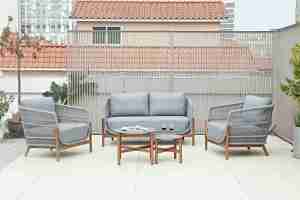 Modern Quality Outdoor Garden Furniture Set Hand Woven Nordic Rope and Chair Metal for Courtyard and Hotel Use - Product Image 3