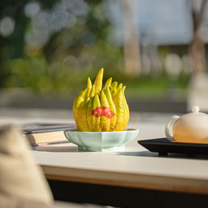 Plateau à fruits en céramique en forme de lotus, plat d'offrande en porcelaine pour cérémonie du thé, cadeaux - Product Image 2