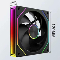 QiuzAim Desktop 120mm ARGB Silent Cooling Case Fan CD Metal Texture High Airflow RGB Chassis Fans 8Pro PC Gaming Computer Tower