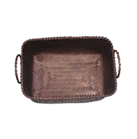 Panier de rangement rectangulaire artisanal en bambou naturel, écologique et vintage, idéal pour serviettes, jouets et linge – Offre Spéciale