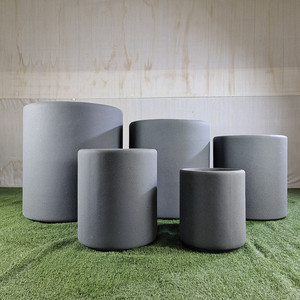Venta al por Mayor <span class=keywords><strong>de</strong></span> Fábrica: Macetas Cilíndricas Grandes <span class=keywords><strong>de</strong></span> Granito y Hormigón, Ecológicas, Duraderas, Minimalistas, Ligeras y Apilables para Exteriores - Product Image 2