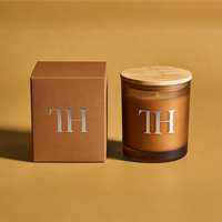 Pot à bougie vide en verre ambré personnalisé de haute qualité, unique, 6oz 8oz 10oz 12oz, avec couvercles et boîtes
