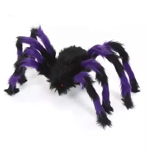 Halloween Giant Hairy Black Colorful Spider Halloween Decoration Props